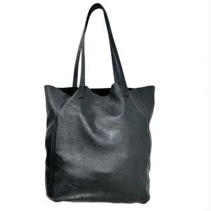 CUYANA Black Leather Tall Slouchy Tote Bag